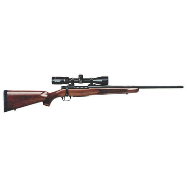 Mossberg 27940 Patriot 308 Win Caliber with 5+1 Capacity 22″ Fluted Barrel Matte Blued Metal Finish & Walnut Stock Right Hand (Full Size) Includes Vortex Crossfire II 3-9x40mm Scope