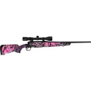 Savage Arms 57272 Axis XP Compact 243 Win 4+1 20″ Matte Black Barrel/Rec Muddy Girl Synthetic Stock Includes Weaver 3-9x40mm Scope