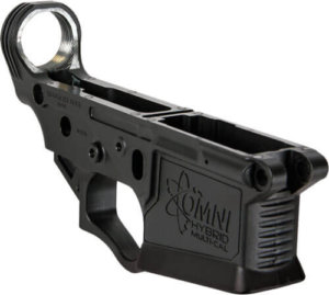 ATI ATIGLOW200 Omni Hybrid Stripped Lower Multi-Caliber Black Anodized Finish Polymer Material with Mil-Spec Dimensions for AR-15