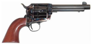 Cimarron PP415LNTRII Teddy Roosevelt Frontier 45 Colt (LC) 6 Shot 7.50″ Nickel-Plated Engraved Barrel Cylinder & Frame White w/Laser Engraved “T.R.” Grip