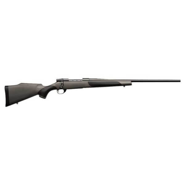 Weatherby VGT243NR4O Vanguard  243 Win Caliber with 5+1 Capacity  24″ Barrel  Matte Blued Metal Finish & Gray with Black Panels Fixed Monte Carlo Griptonite Stock Right Hand (Full Size)