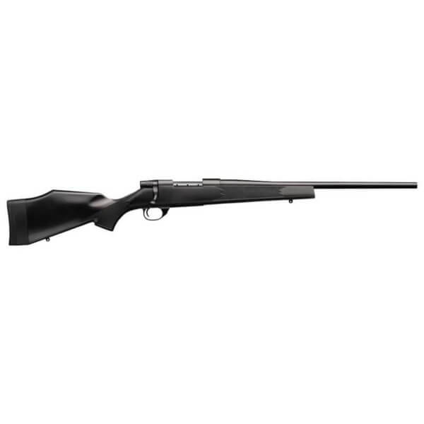 Weatherby VYT243NR0O Vanguard Compact 243 Win Caliber with 5+1 Capacity  20″ Barrel  Matte Blued Metal Finish & Black Fixed Monte Carlo Stock Right Hand