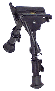 Harris Bipods BRM1A2 Non-Swivel BR Swivel Stud 6-9″ Black Steel/Aluminum Notched Legs Rubber Feet