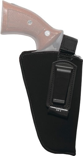 Uncle Mike’s 76021 Inside The Pants Holster IWB Size 02 Black Suede Like Belt Clip Fits Med/Intermediate DA Revolver Fits 4″ Barrel Right Hand