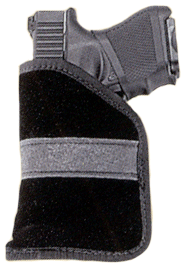 Uncle Mike’s 87444 Inside The Pocket Holster Open Top Size 04 Black Nylon Pocket Fits Subcompact 9/40 Auto Right Hand