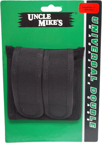 Uncle Mike’s 88321 Universal Single Mag/Knife Pouch Fits 9mm 40 S&W  Single Row 10mm 45ACP Metal Mag 2.25 Black Cordura Belt Loop Mount”