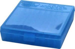 MTM AMMO BOX .22LR 100-ROUNDS CLEAR BLUE