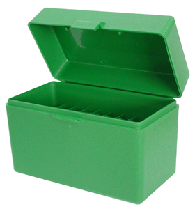 MTM Case-Gard RM5010 Ammo Box Flip-Top 308 Win 220 Swift 243 Win Green Polypropylene 50rd