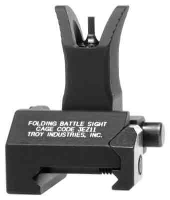 Troy Ind SSIGFBSROBT00 Rear Folding BattleSight Round Black Hardcoat Anodized for AR-15