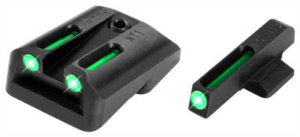 TruGlo TG131NTI TFO Black | Green Tritium & Fiber Optic Front Sight Green Tritium & Fiber Optic Rear Sight