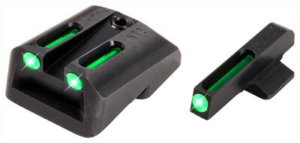 TruGlo TG131NT3 TFO Black | Green Tritium & Fiber Optic Front Sight Green Tritium & Fiber Optic Rear Sight
