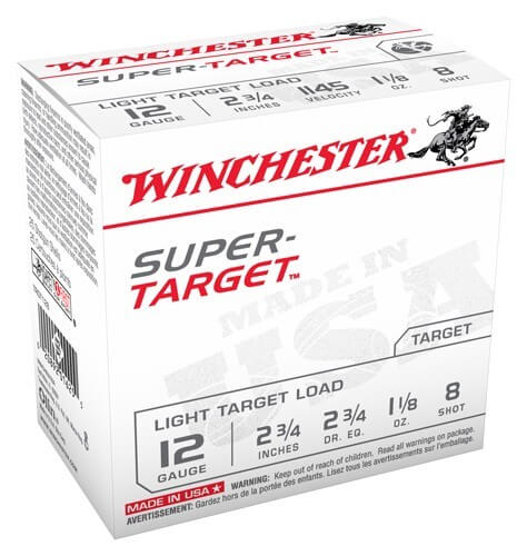 Winchester Ammo TRGT127 Super-Target Light Target 12 Gauge 2.75″ 1 1/8 oz 1145 fps 7.5 Shot 25rd Box
