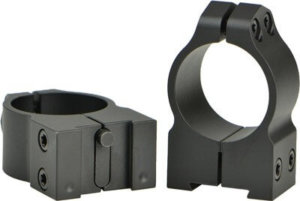 Warne 1TM Maxima Grooved Receiver Ring Set Fixed For Rifle Tikka Dovetail Medium 1″ Tube Matte Black Steel