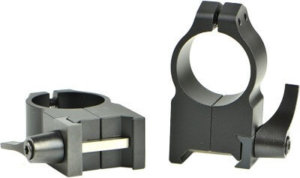 Warne 203LM Maxima Vertical Ring Set Quick Detach For Rifle Maxima/Weaver/Picatinny Extra High 1″ Tube Matte Black Steel