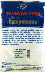 Winchester Ammo WSC708RU Unprimed Cases 7mm-08 Rem Rifle Brass 50 Per Bag