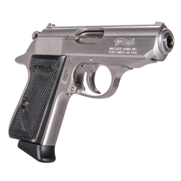 Walther Arms 4796004 PPK/S 380 ACP Caliber with 3.30″ Barrel, 7+1 Capacity, Overall Stainless Steel Finish, Beavertail Frame, Serrated Slide & Long Black Polymer Grip