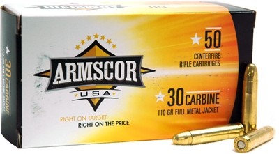Armscor FAC30CIN Rifle 30 Carbine 110 gr Full Metal Jacket (FMJ) 50rd Box