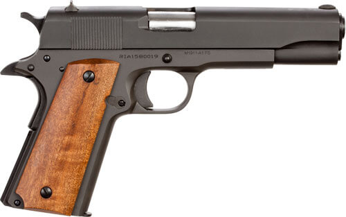 Rock Island 51615 GI Standard FS Single 9mm Luger 5″ 10+1 Wood Grip Black Parkerized