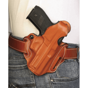 Galco YAQ212 Yaqui OWB Tan Leather Belt Slide Fits 1911 Fits 3-5″ Barrel Right Hand