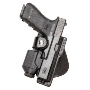 Fobus GLT17 Active Retention Tactical OWB Black Polymer Belt Fits Glock 17/22/31 w/Tactical Light or Laser Right Hand