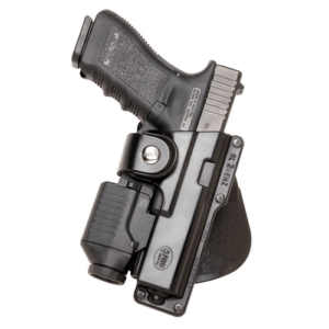 Fobus GLT19RP Active Retention Tactical OWB Black Polymer Belt Fits Glock 19/23/32 w/Tactical Light or Laser Right Hand