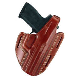 GOULD AND GOODRICH -LEATHER 3 SLOT PANCAKE HOLSTER