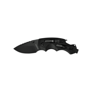 Kershaw 1955 Showtime 3″ Folding Drop Point Plain Black Oxide/Satin 8Cr13MoV SS Blade Black Oxide Stainless Steel Handle Includes Pocket Clip