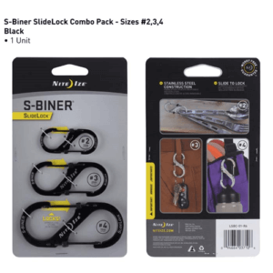 S-Biner MicroLock Steel 2pk Black