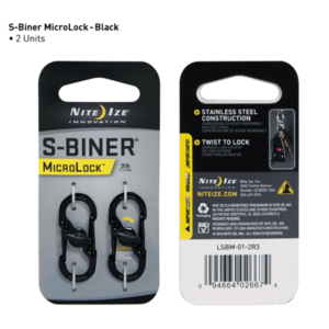 S-Biner® Stainless Steel Double Gated Carabiner – 3 Pack – Black