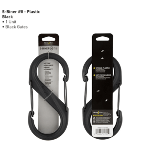 S-Biner® Plastic Double Gated Carabiner #8 – Black/Black Gates