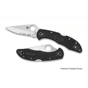 Spyderco C11PSBK Delica 4 2.88″ Folding Drop Point Part Serrated VG-10 SS Blade/Black Textured FRN Handle Includes Pocket Clip