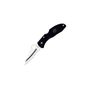 Spyderco C11PSBK Delica 4 2.88″ Folding Drop Point Part Serrated VG-10 SS Blade/Black Textured FRN Handle Includes Pocket Clip