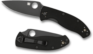 Spyderco C122GBBKPS Tenacious 3.39″ Folding Drop Point Part Serrated Black Matte 8Cr13MoV SS Blade Black Textured G10 Handle Includes Pocket Clip
