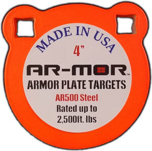 AR-MOR 4 AR500 STEEL GONG 3/8 THICK STEEL ORANGE ROUND