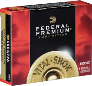 Federal P2582B Premium Magnum 20 Gauge 3″ 18 Pellets 1 1/4 oz 2 Buck Shot 5rd Box