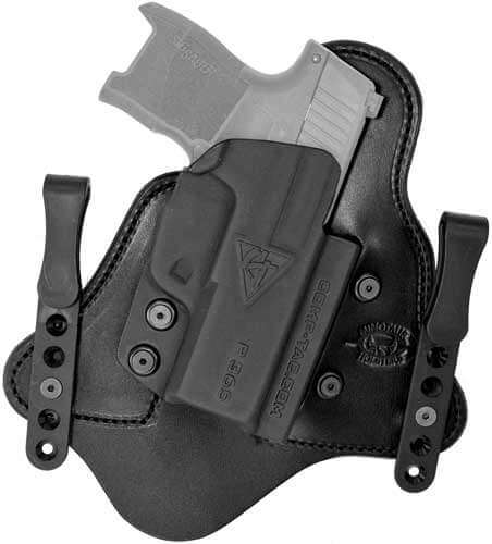 Comp-Tac C225SS191RBSN MTAC IWB Black Kydex/Leather Belt Clip Fits Sig P365 Right Hand