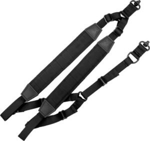 Tacshield T6040BK Tactical Sling made of Black Webbing with Two-Point Fast Adjust Design & QD Swivels for Rifle/Shotgun