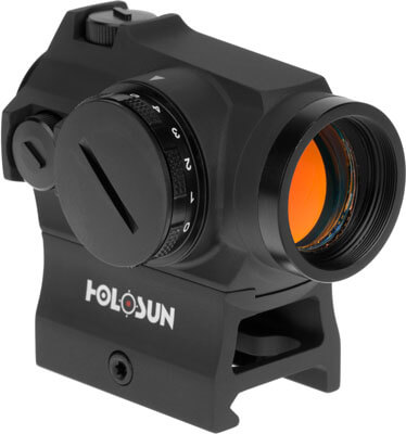 Holosun HE403RGD HE403R-GD Black Anodized 1x 20mm 20mm Tube 2 MOA Gold Dot Reticle 2 MOA Dot Carbine/Rifle Features Rotary Switch w/Battery Compartment