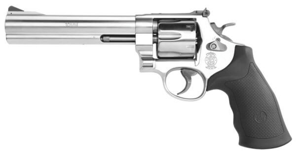 Smith & Wesson 12462 Model 610  10mm Auto or 40 S&W Stainless Steel 6.50 Barrel  6rd Cylinder & N-Frame  Black Polymer Grip  Internal Lock”