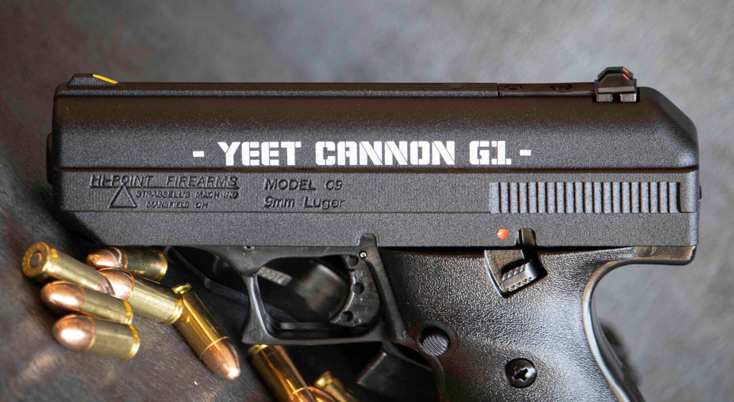 Hi-Point 916G1YC C9 YEET Cannon G1 3.50" 8+1 Black Polymer Grip.