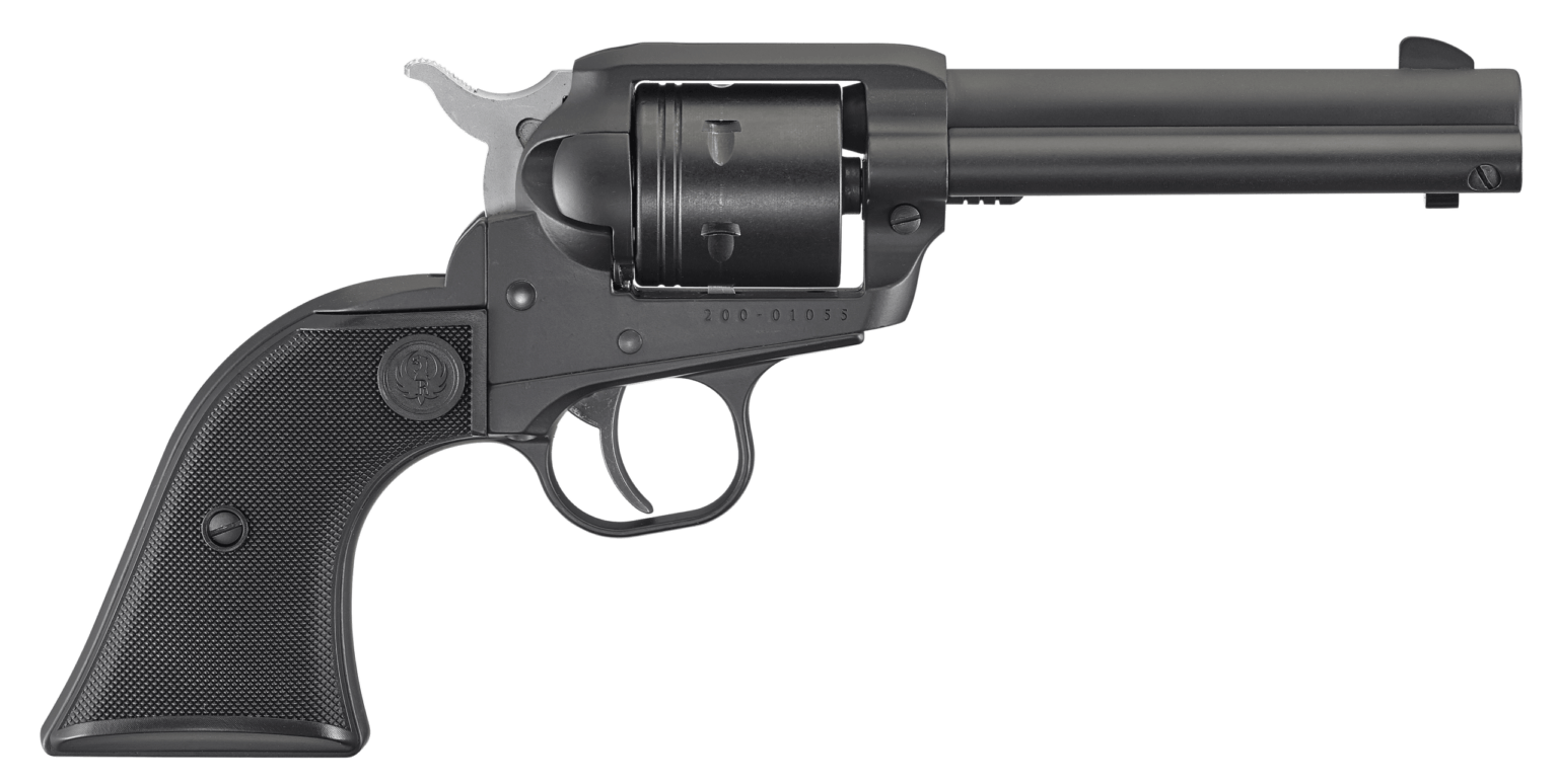 Ruger 2002 Wrangler  22 LR 6 Shot 4.62″ Black Cerakote  Black Cerakote Aluminum Frame & Cylinder Black Checkered Polymer Grips