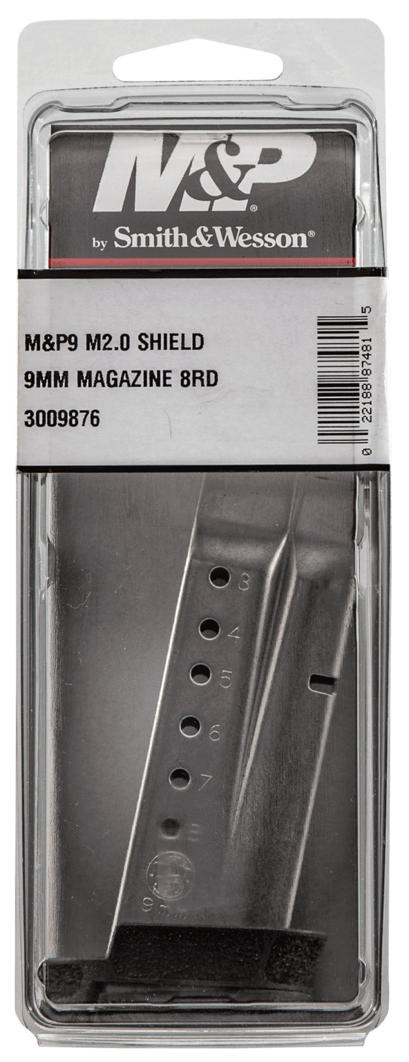 Smith & Wesson 3009876 M&P Shield  8rd Magazine Fits S&W M&P Shield M2.0 9mm Luger Blued