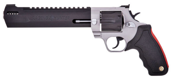Taurus 2440085RH 44 Raging Hunter 44 Rem Mag 6 Round 8.38″ Blued Carbon Steel Stainless Black Rubber Cushion Insert Grip