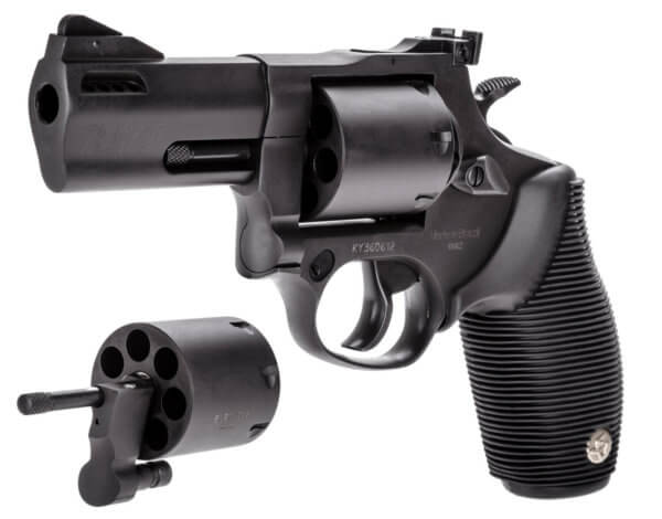Taurus 2692031 692 9mm Luger 38 Special +P or 357 Mag Caliber with 3″ Ported Barrel 7rd Capacity Cylinder Overall Matte Black Finish Steel & Black Ribber Grip Includes 2 Cylinders