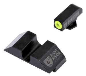 Night Fision GLK001014YGZ Tritium Night Sights For Glock Black | Green Tritium Yellow Ring Front Sight Black Rear Sight