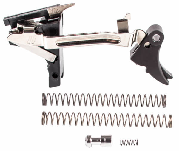 ZEV FULADJDRP9BB Fulcrum Adjustable Trigger Drop-In Kit Curved with Black Safety for Glock 7 17C 17L 19 19C 26 34 Gen1-3