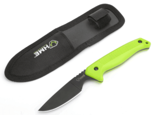 HME KN45PK Pocket Knife Folding Drop Point Plain Black Oxide 420HC SS Blade Black/Green Micarta Handle