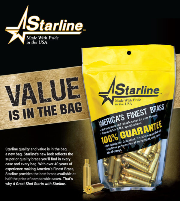 Starline Brass 10EUP100 Unprimed Cases Handgun 10mm Unprimed Brass 100 Per Bag
