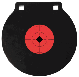 Birchwood Casey 47604 World of Targets Double Hole 8 Pistol/Rifle Black/Orange AR500 Steel Circle w/Crosshair & Diamond 0.38″ Thick Hanging”