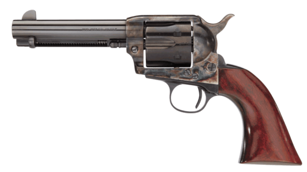 Taylors & Company 555148 1873 Cattleman Gunfighter 357 Mag Caliber with 4.75 Blued Finish Barrel  6rd Capacity Blued Finish Cylinder  Color Case Hardened Finish Steel Frame & Walnut Army Size Grip”